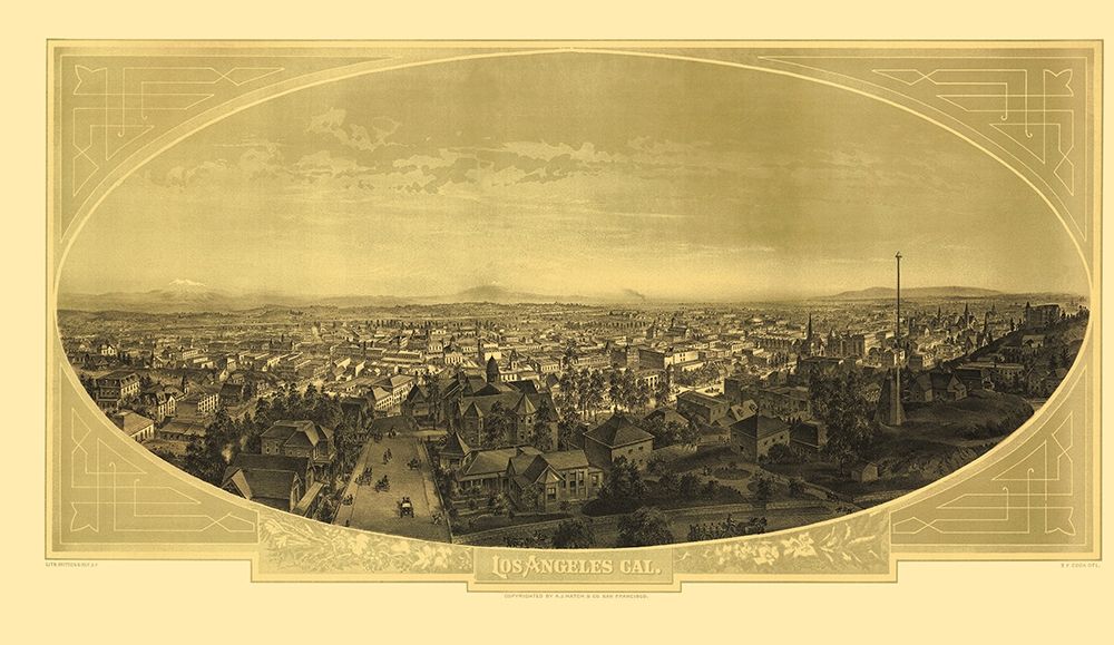 Los Angeles California - Hatch 1888 art print by Hatch for $57.95 CAD
