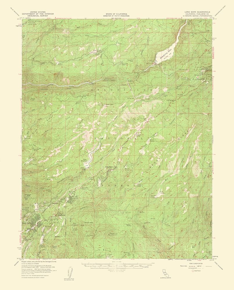 Long Barn California Quad - USGS 1962 art print by USGS for $57.95 CAD
