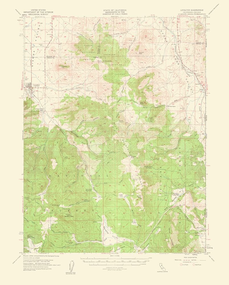 Loyalton California Nevada Quad - USGS 1960 art print by USGS for $57.95 CAD