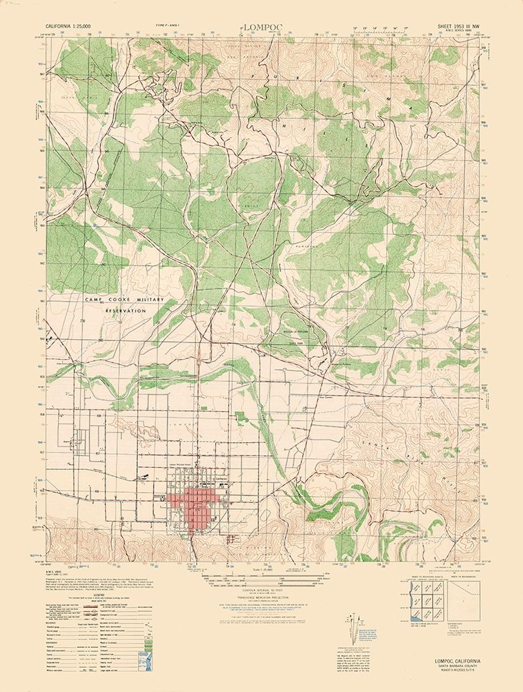Lompoc Sheet - US Army 1947 art print by US Army for $57.95 CAD