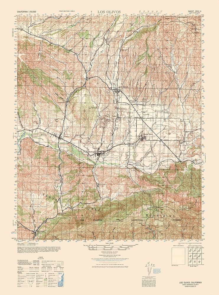 Los Olivos Sheet - US Army 1942 art print by US Army for $57.95 CAD