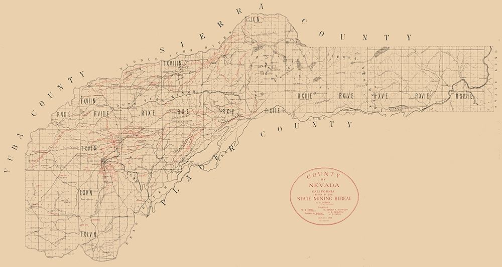 Nevada County California Mining -1909 art print by Unknown for $57.95 CAD