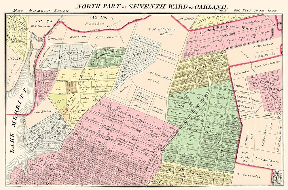 Oakland , North 7th Ward California Landowner art print by Thompson for $57.95 CAD
