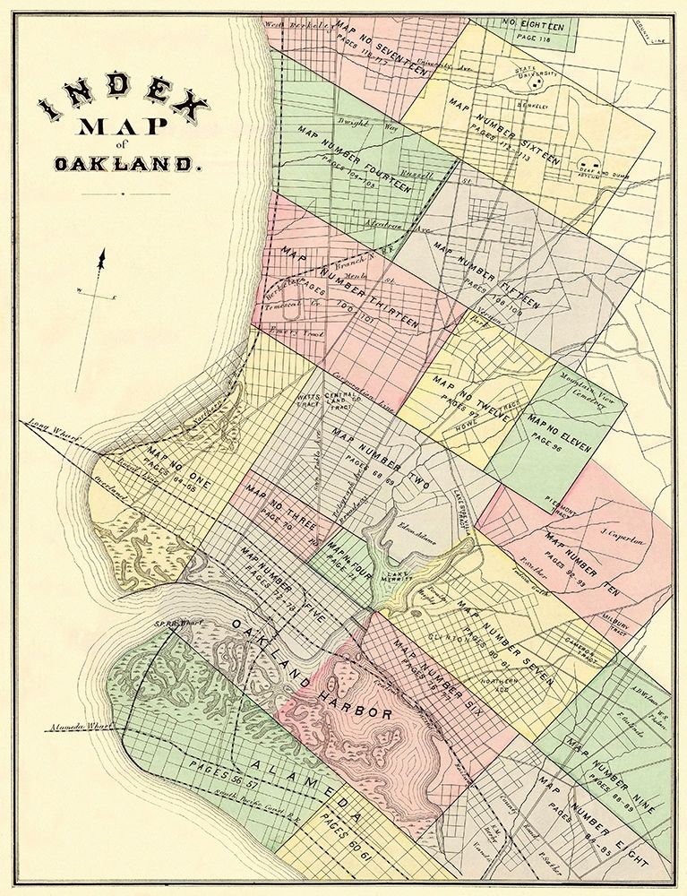 Oakland, Index California Landowner - Thompson art print by Thompson for $57.95 CAD