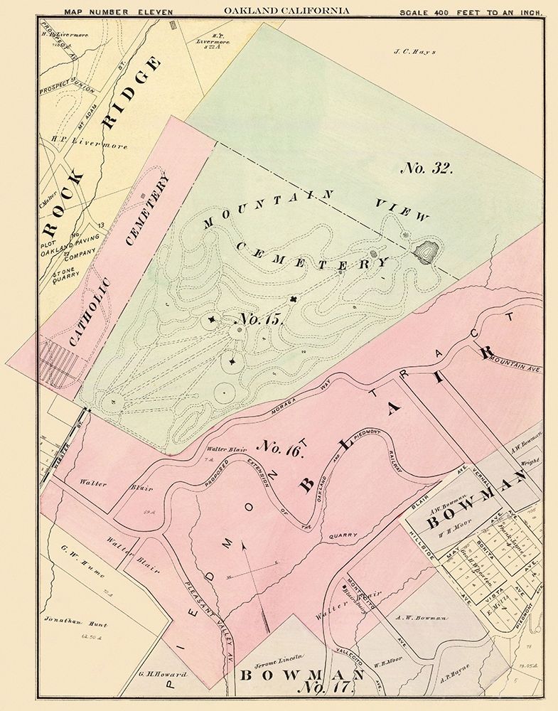 Oakland California Eleventh Ward - Thompson 1878 art print by Thompson for $57.95 CAD