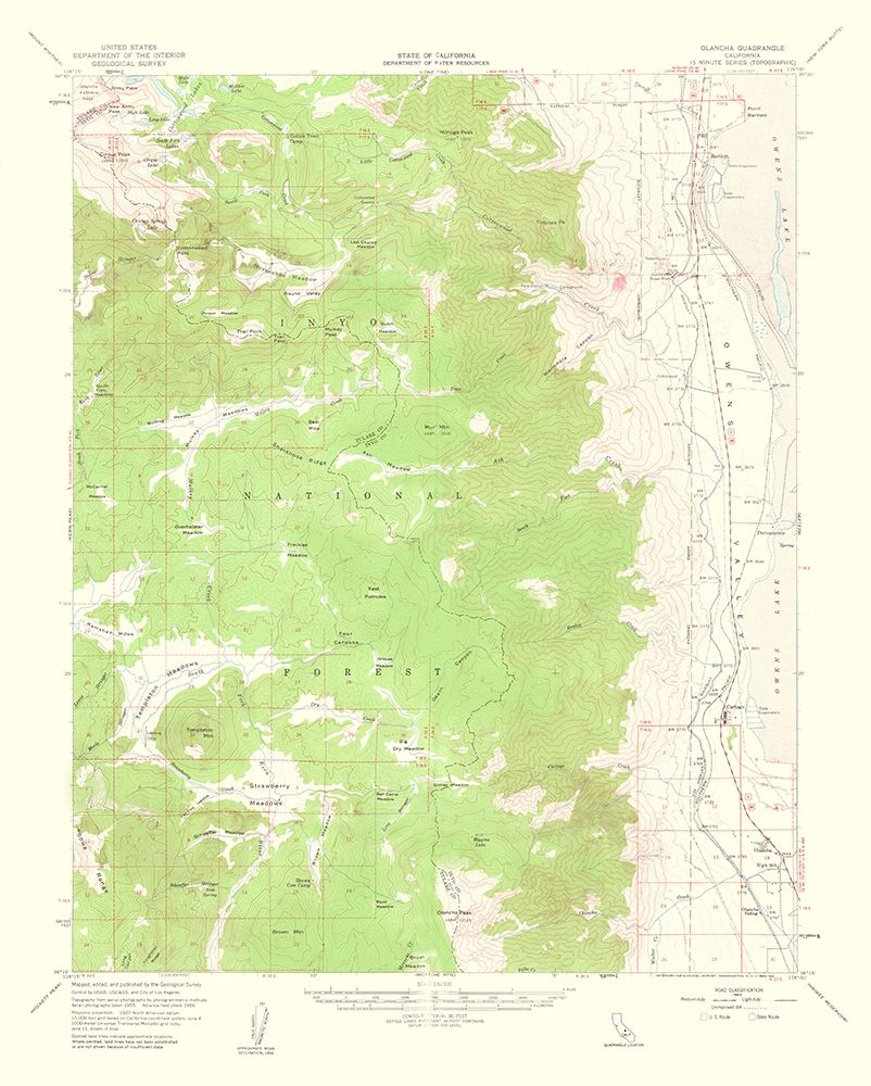 Olancha California Quad - USGS 1963 art print by USGS for $57.95 CAD