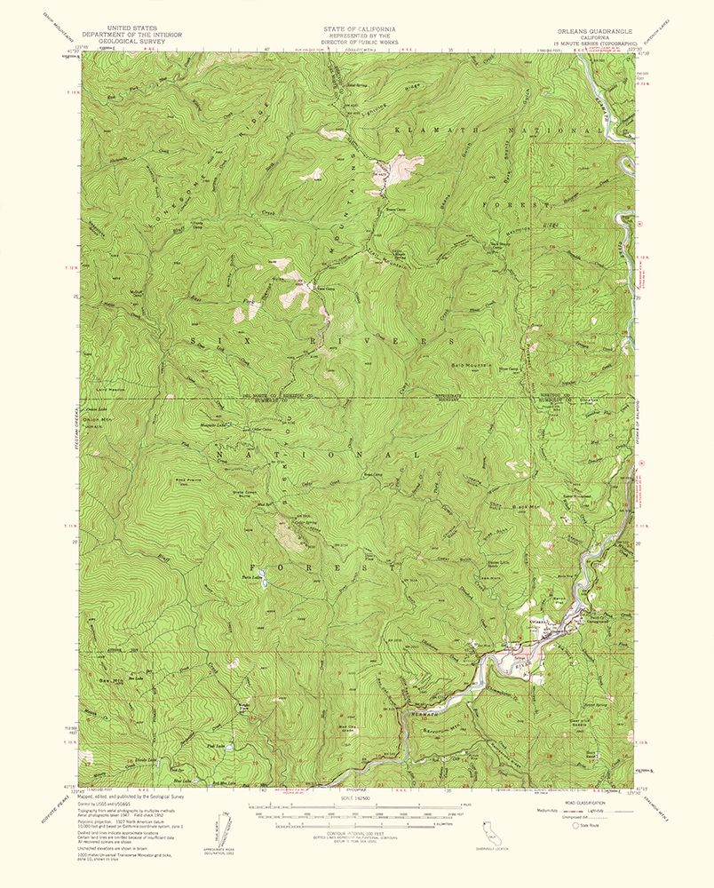 Orleans California Quad - USGS 1953 art print by USGS for $57.95 CAD