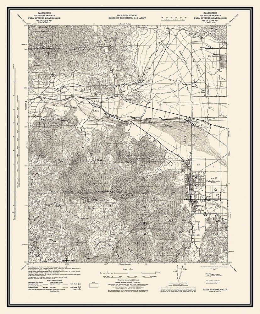 Palm Springs California Quad - USGS 1928 art print by USGS for $57.95 CAD