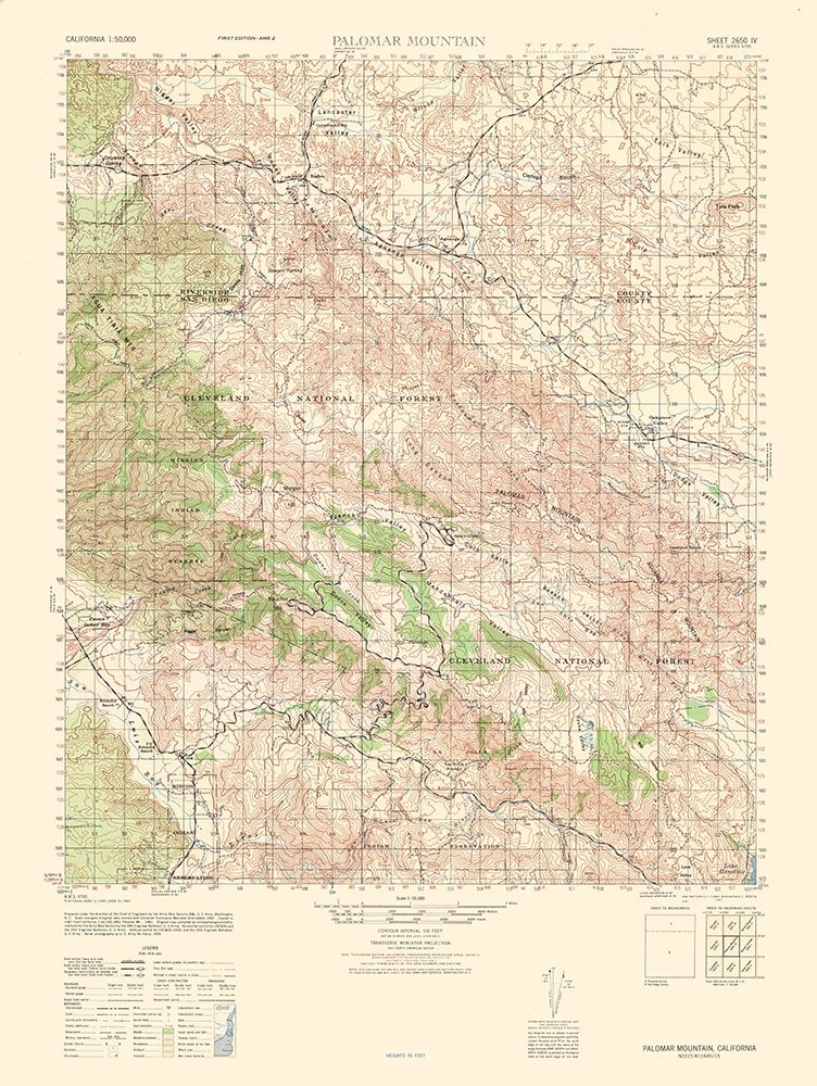Palomar Mountain Sheet - US Army 1942 art print by US Army for $57.95 CAD