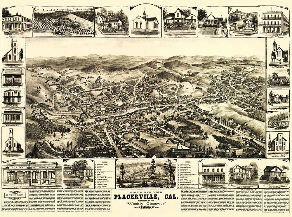 Placerville California - Elliot 1888 art print by Elliot for $57.95 CAD
