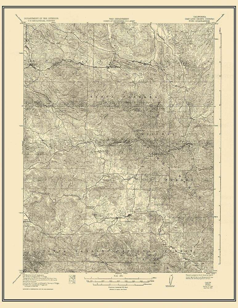 Pozo California Quad - USGS 1922 art print by USGS for $57.95 CAD