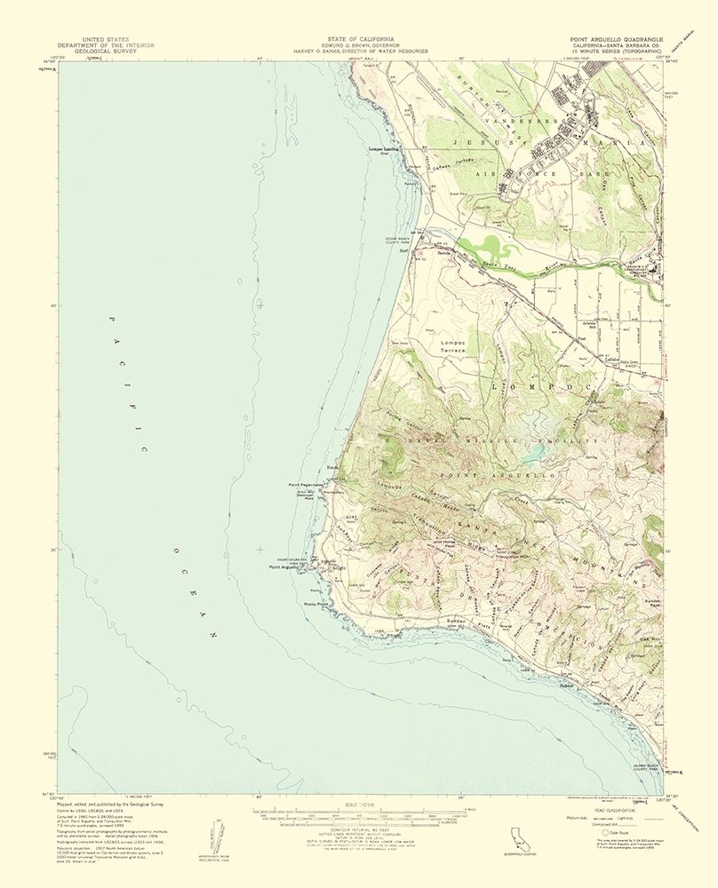 Point Arguello California Quad - USGS 1956 art print by USGS for $57.95 CAD