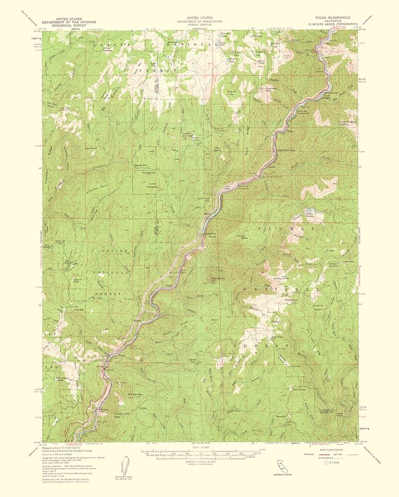 Pulga California Quad - USGS 1956 art print by USGS for $57.95 CAD