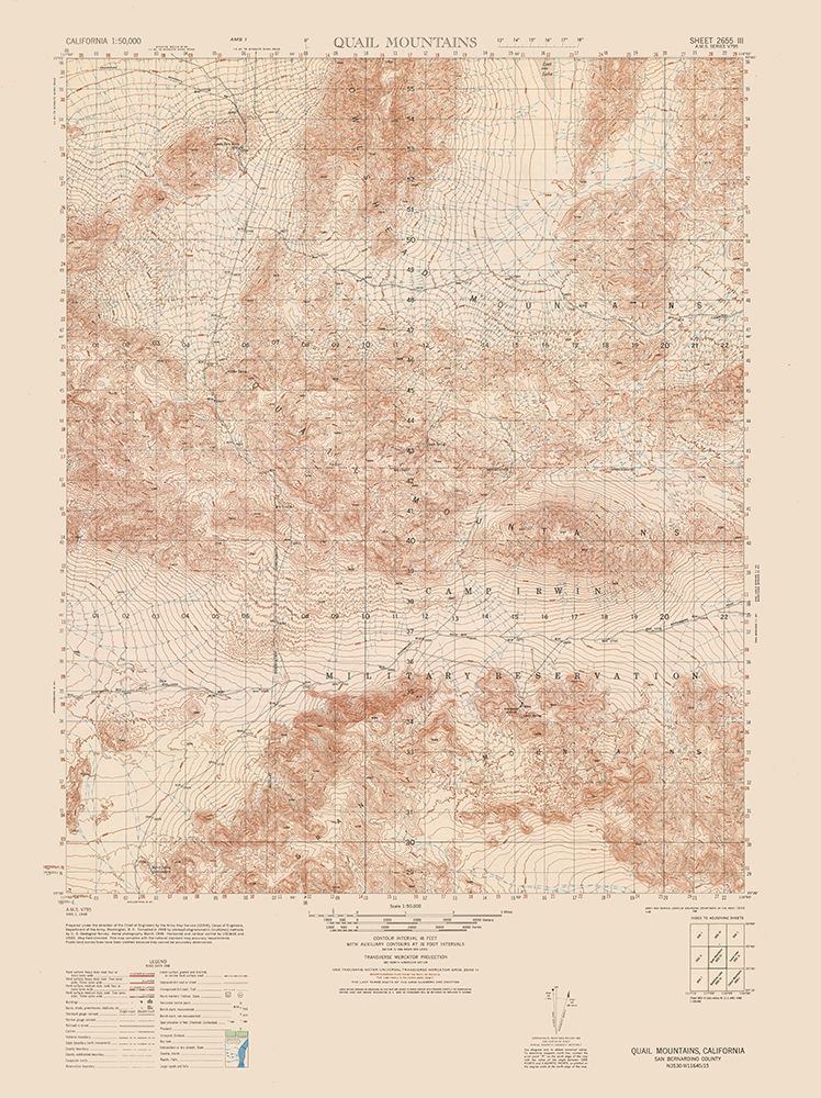 Quail Mountains Sheet - US Army 1948 art print by US Army for $57.95 CAD