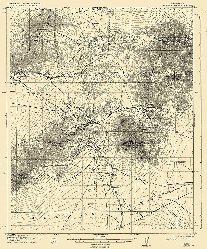 Randsburg California Quad - USGS 1912 art print by USGS for $57.95 CAD
