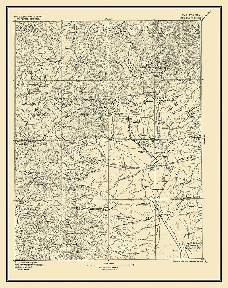 Red Bluff California Sheet - USGS 1894 art print by USGS for $57.95 CAD