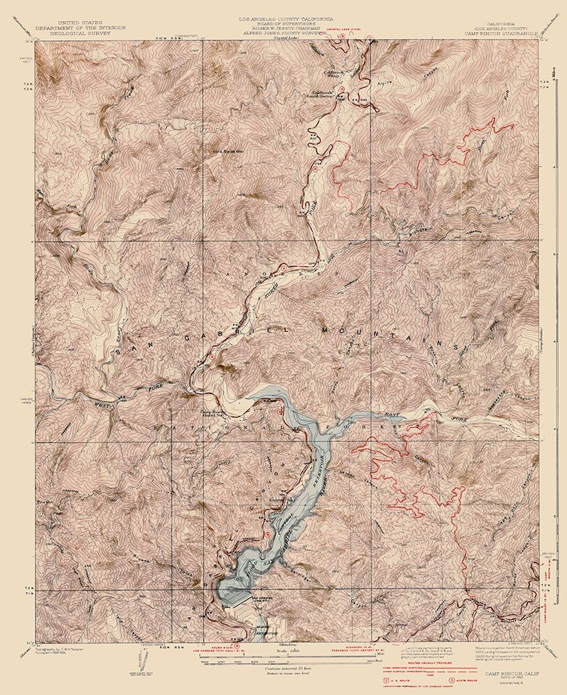 Camp Rincon California Quad - USGS 1940 art print by USGS for $57.95 CAD