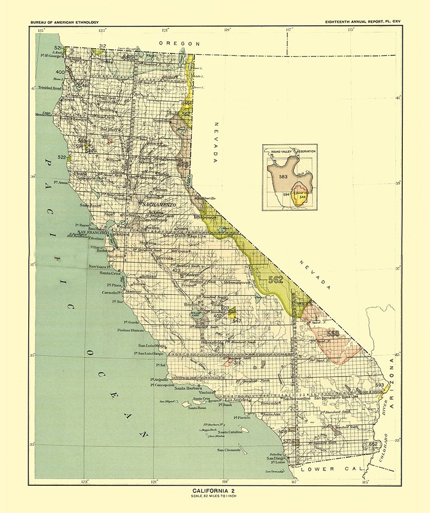 California - Round Valley Reservation - Hoen 1896 art print by Hoen for $57.95 CAD