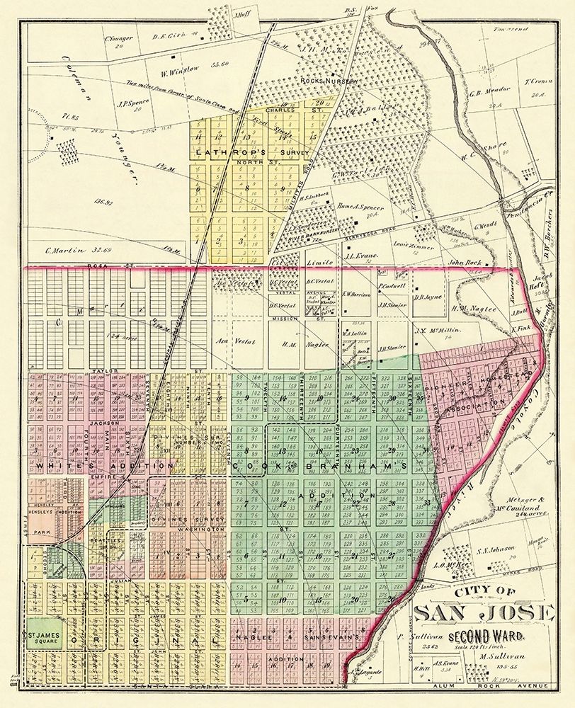 San Jose, 2ndWard California Landowner art print by Thompson for $57.95 CAD