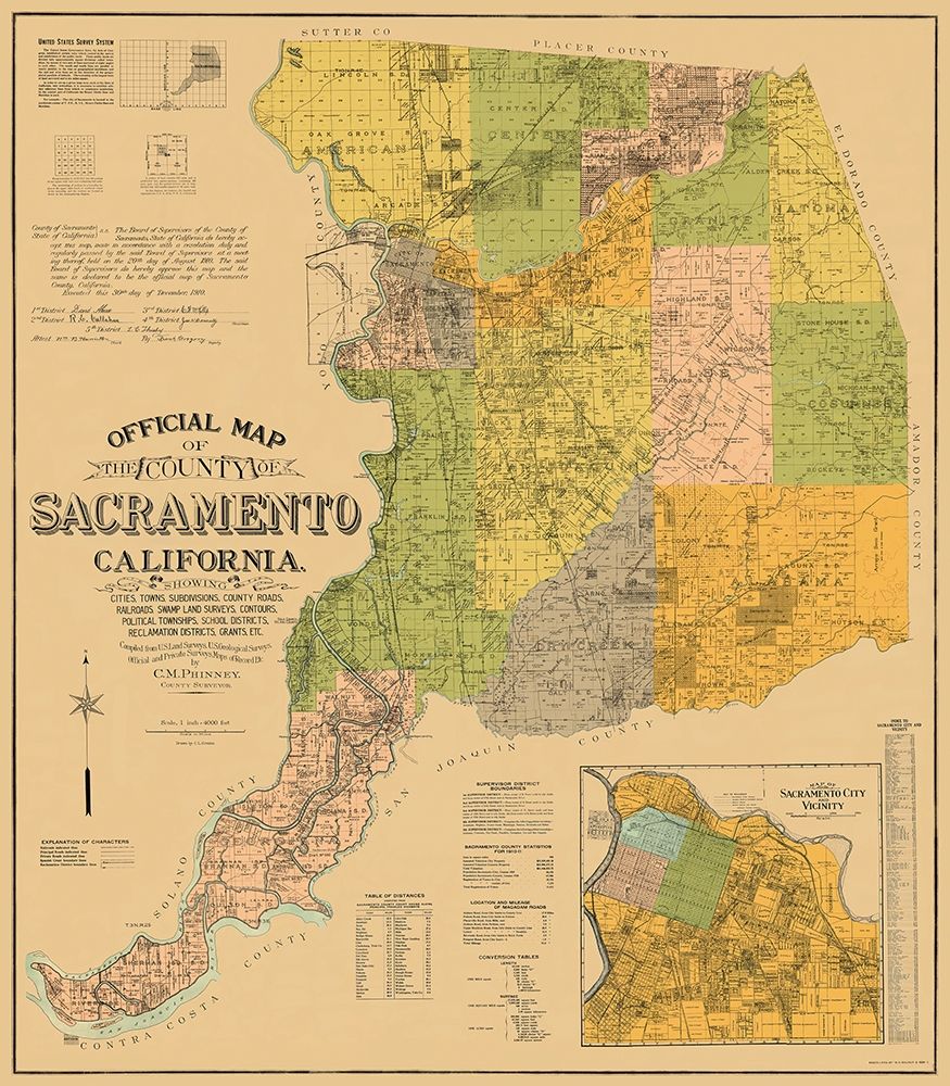 Sacramento California Landowner - Phinney 1911 art print by Phinney for $57.95 CAD
