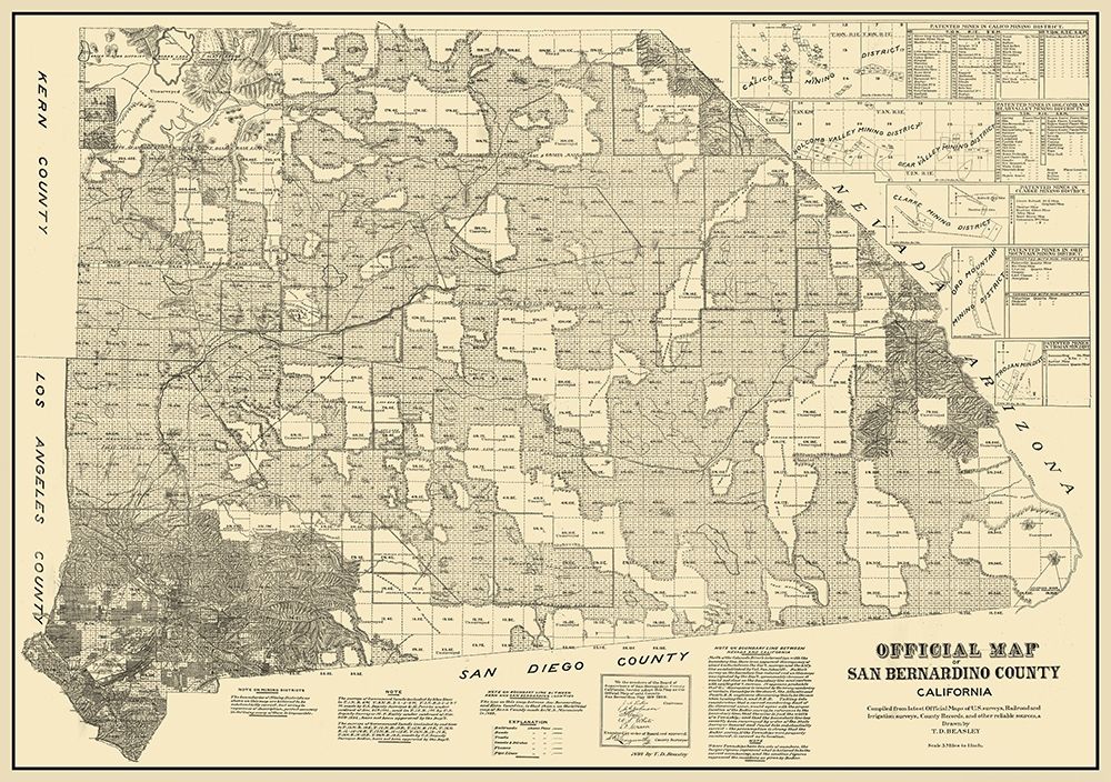 San Bernardino California - Beasley 1892 art print by Beasley for $57.95 CAD