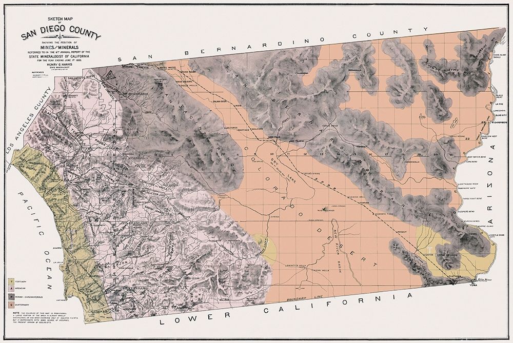 San Diego California - Hanks 1886 art print by Hanks for $57.95 CAD