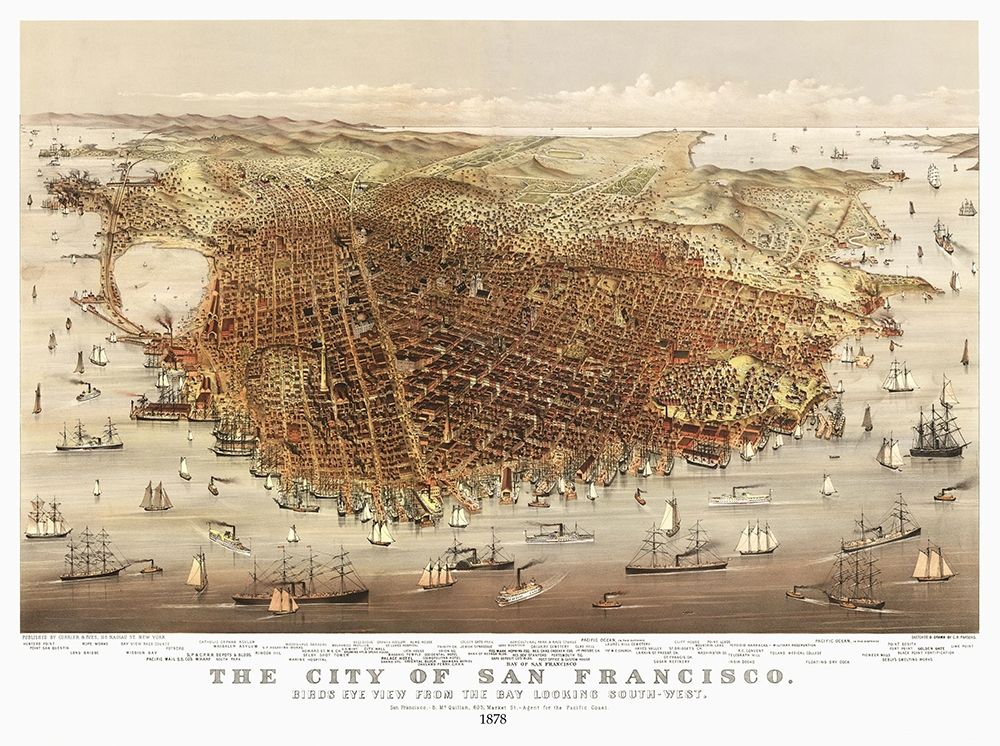 San Francisco California - Currier 1878 art print by Currier for $57.95 CAD
