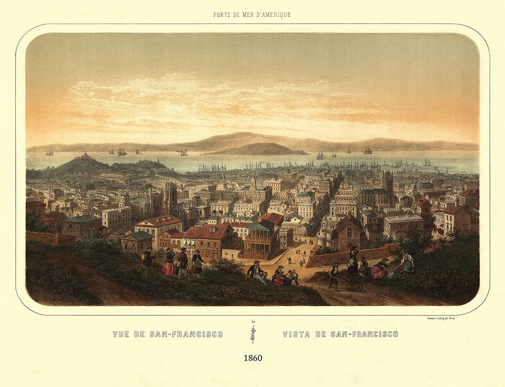 San Francisco California - Deroy 1860 art print by Deroy for $57.95 CAD