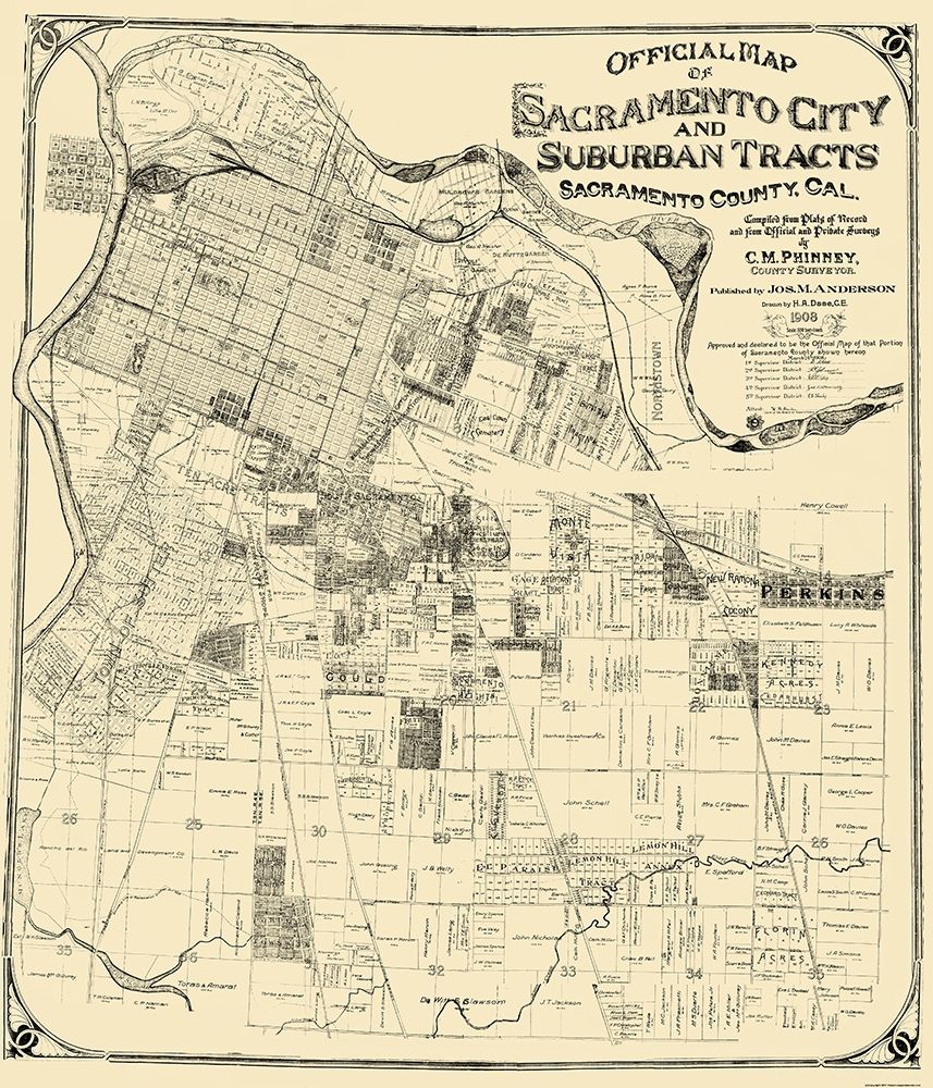 Sacramento California - Anderson 1908 art print by Anderson for $57.95 CAD