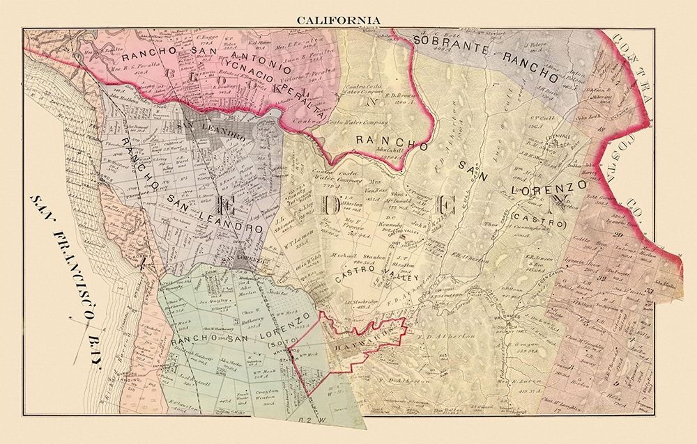 San Leandro, San Lorenzo California Landowner art print by Thompson for $57.95 CAD