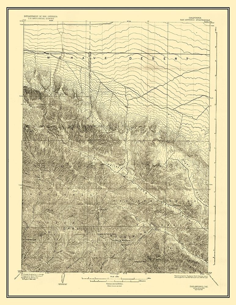 San Antonio California Quad - USGS 1903 art print by USGS for $57.95 CAD