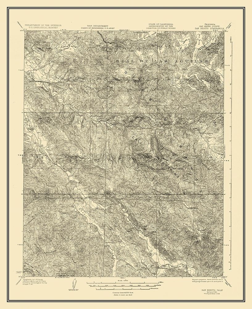 San Benito California Quad - USGS 1919 art print by USGS for $57.95 CAD