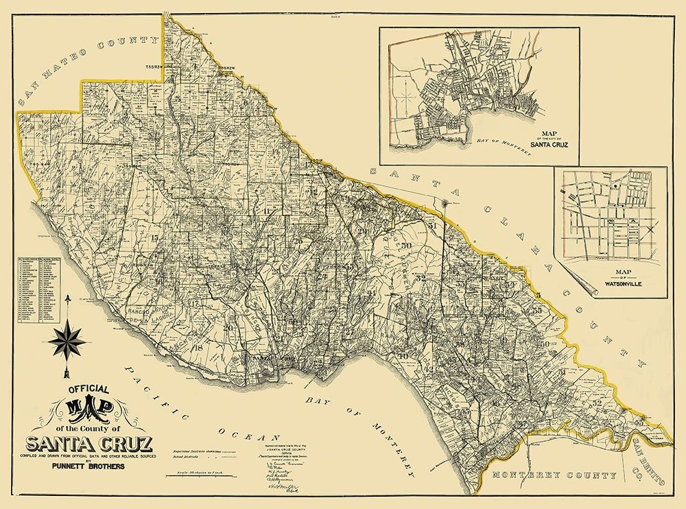 Santa Cruz California Landowner - Punnett 1906 art print by Punnett for $57.95 CAD