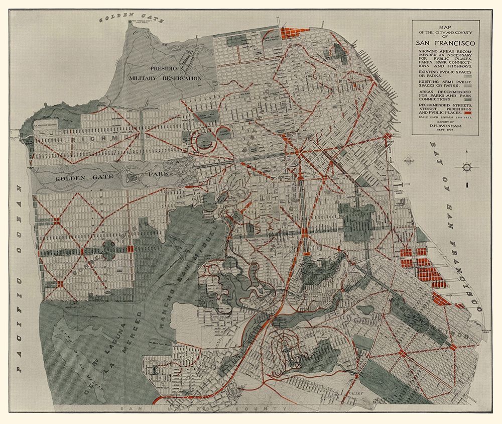 San Francisco California - Bennett 1905 art print by Bennett for $57.95 CAD