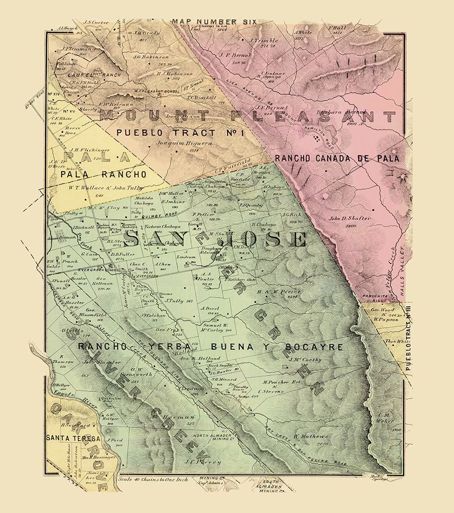 San Jose California Landowner - Thompson 1876 art print by Thompson for $57.95 CAD