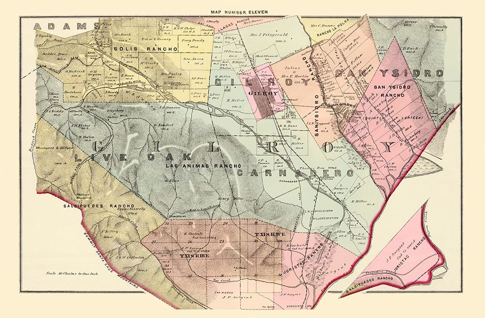 Gilroy California Landowner - Thompson 1876 art print by Thompson for $57.95 CAD