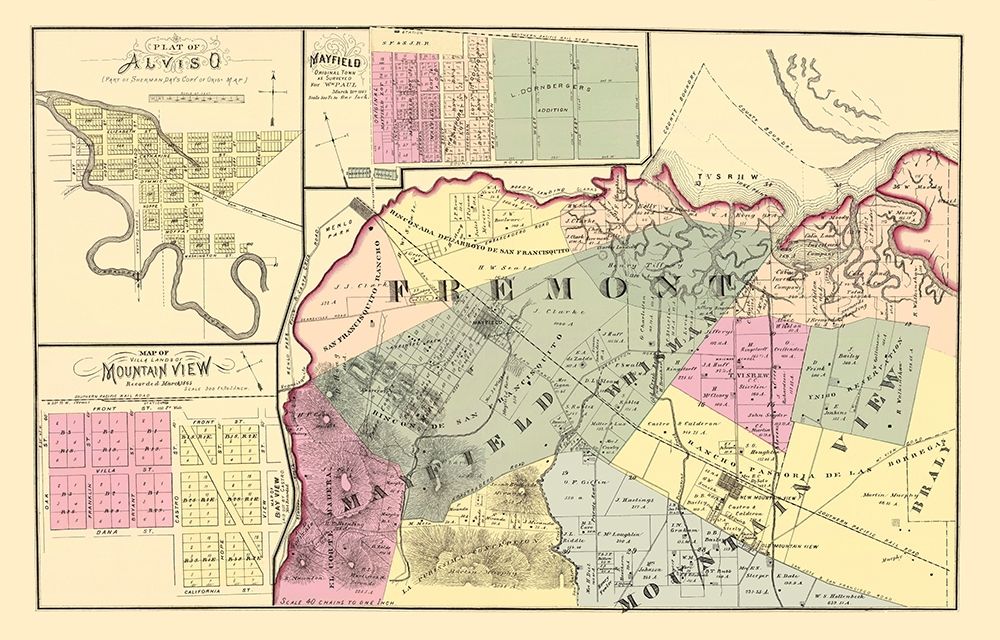 Fremont California Landowner - Thompson 1876 art print by Thompson for $57.95 CAD