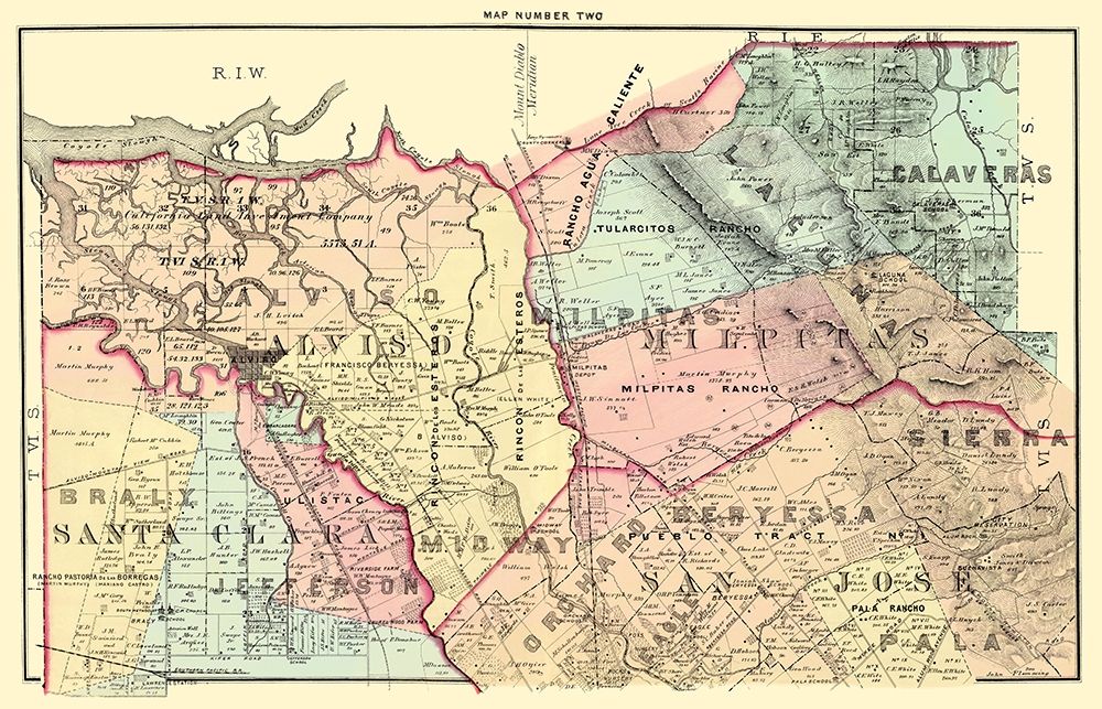 Santa Clara California Landowner - Thomas 1876 art print by Thomas for $57.95 CAD