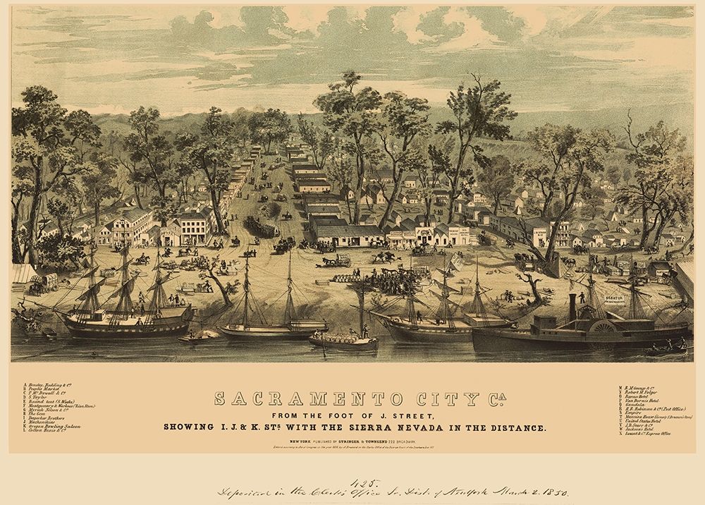Sacramento California - Stringer 1850 art print by Stringer for $57.95 CAD