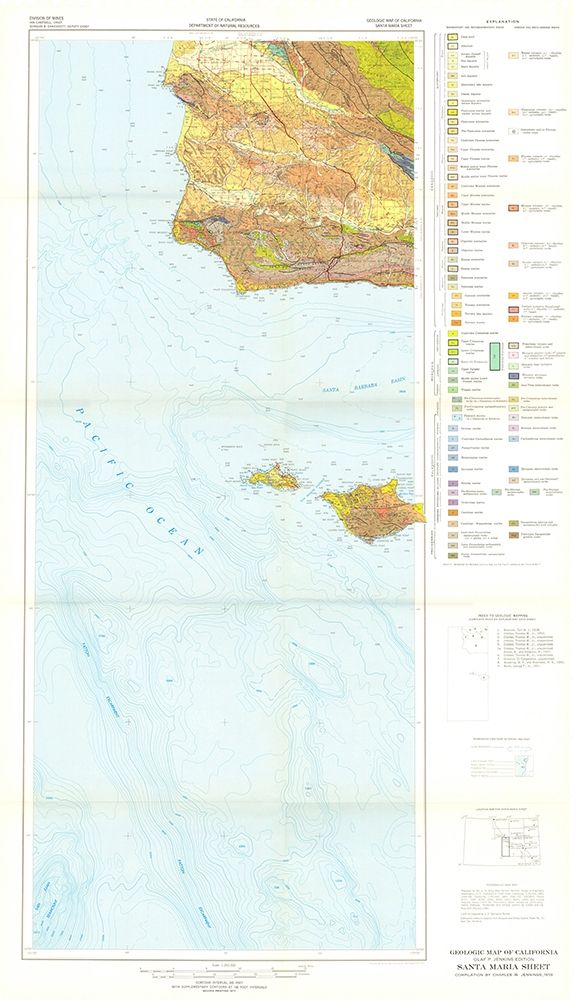 Santa Maria Sheet California Mines - Jennings 1955 art print by Jennings for $57.95 CAD
