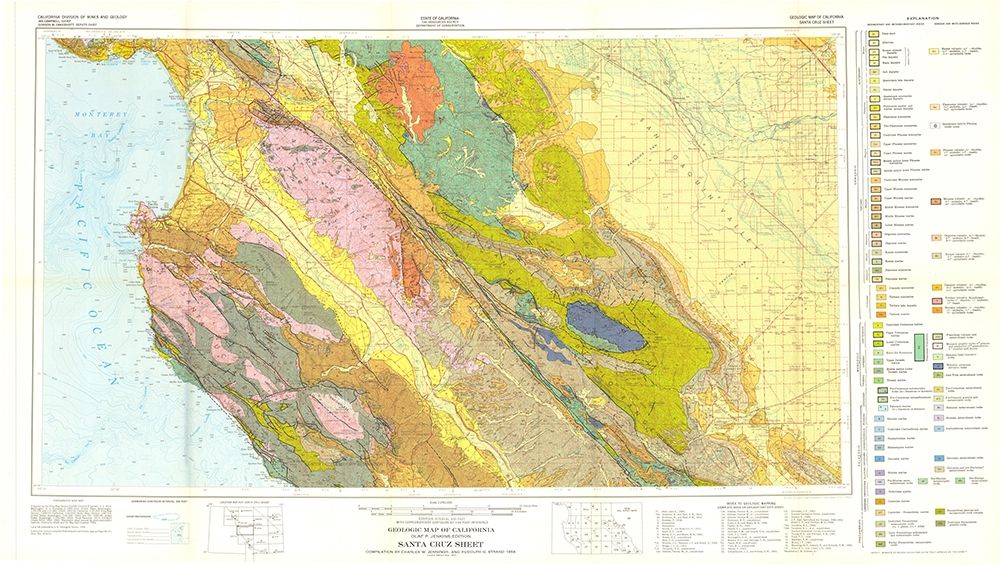 Santa Cruz Sheet California Mines - Jennings 1955 art print by Jennings for $57.95 CAD