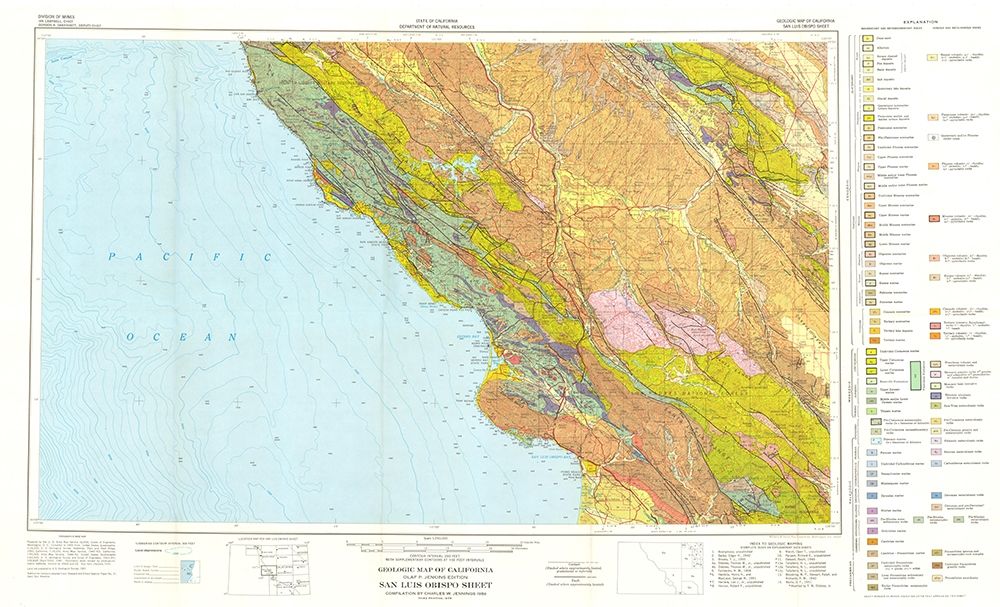 San Luis Obispo Sheet California Mines art print by Jennings for $57.95 CAD