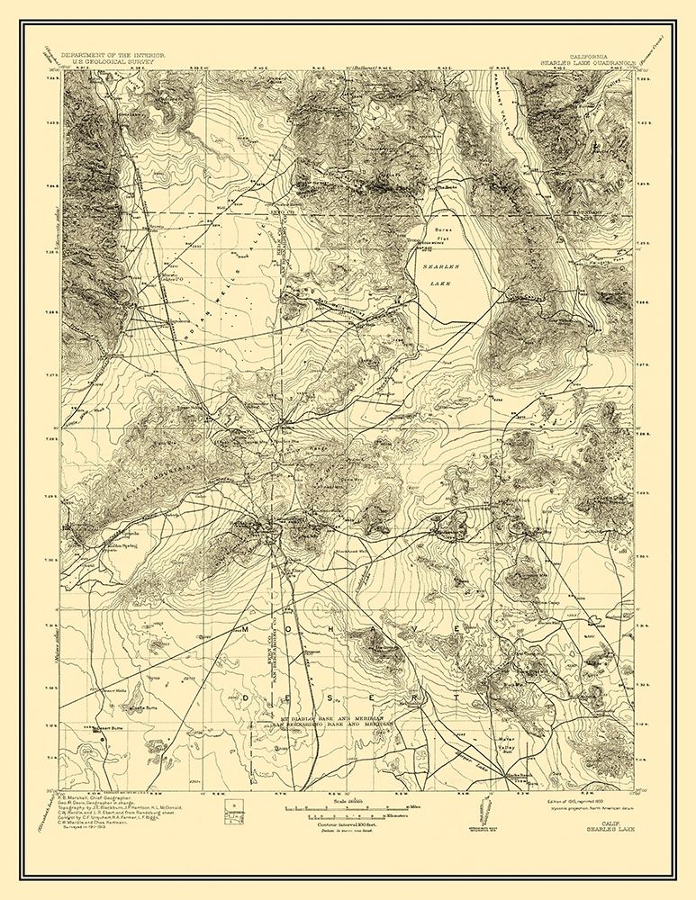 Searles Lake California Quad - USGS 1915 art print by USGS for $57.95 CAD