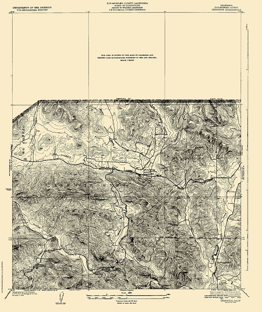 Seminole California Quad - USGS 1932 art print by USGS for $57.95 CAD