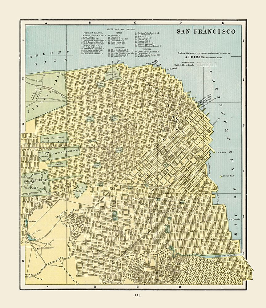 San Francisco California - Cram 1892 art print by Cram for $57.95 CAD