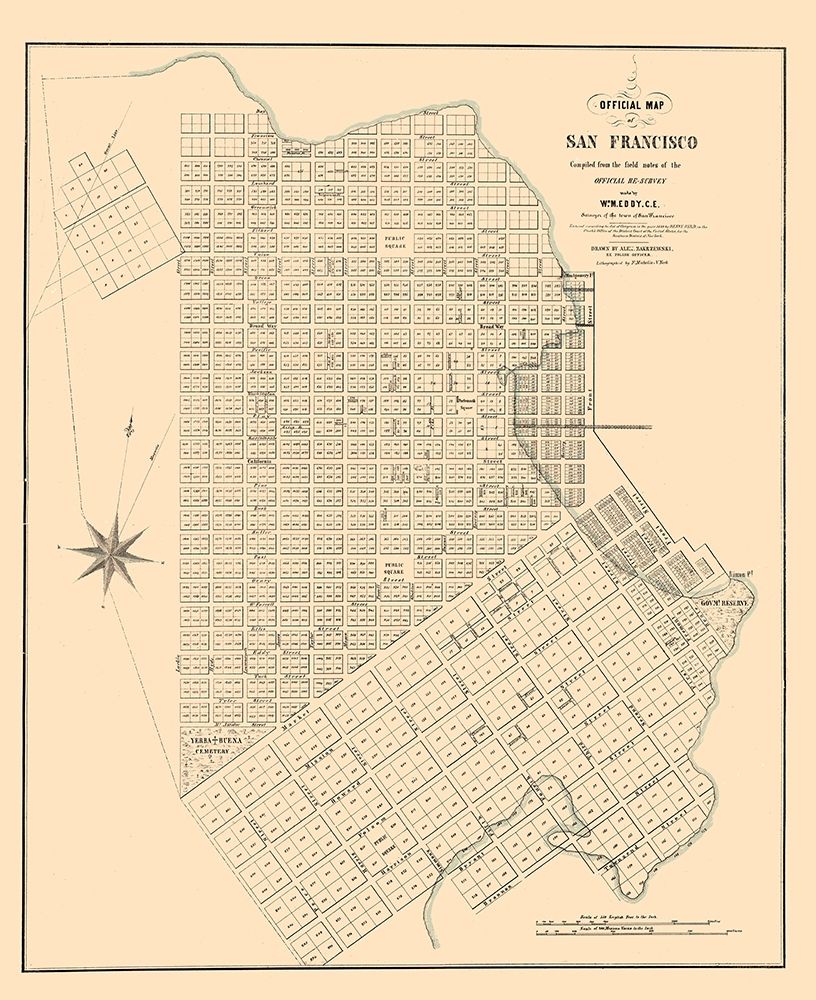 San Francisco California - Eddy 1849 art print by Eddy for $57.95 CAD