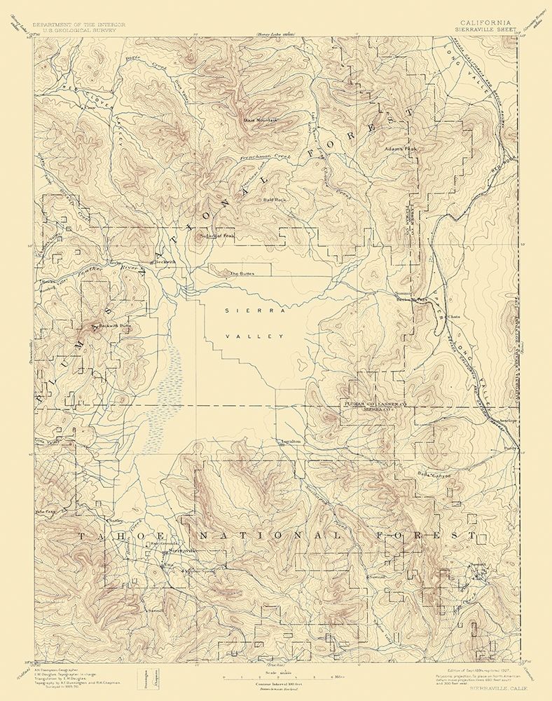 Sierraville California Sheet - USGS 1894 art print by USGS for $57.95 CAD