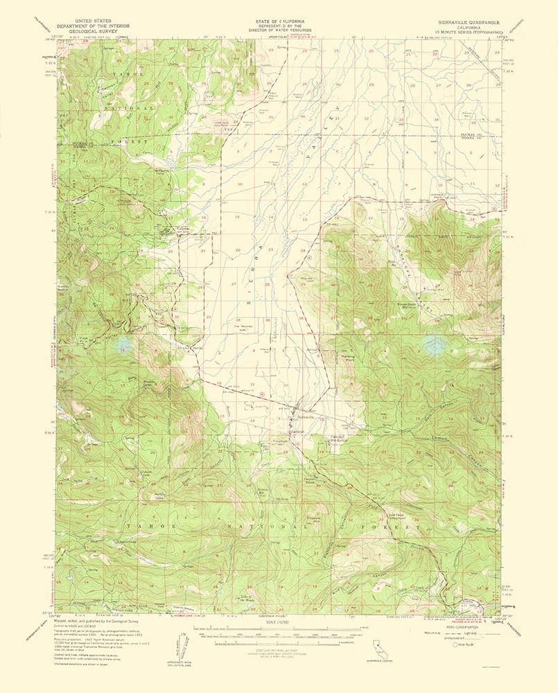 Sierraville California Quad - USGS 1960 art print by USGS for $57.95 CAD