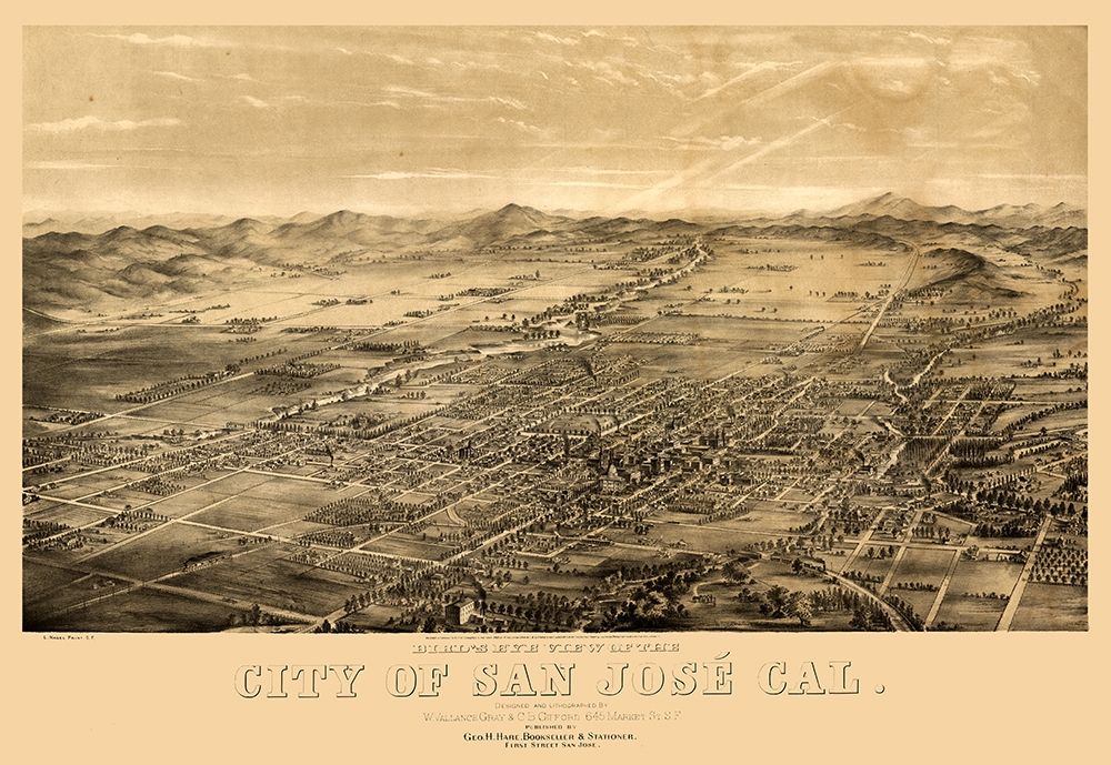 San Jose California - Gifford 1869 art print by Gifford for $57.95 CAD