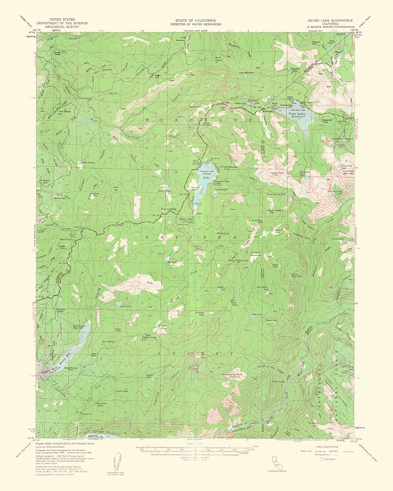 Silver Lake California Quad - USGS 1962 art print by USGS for $57.95 CAD